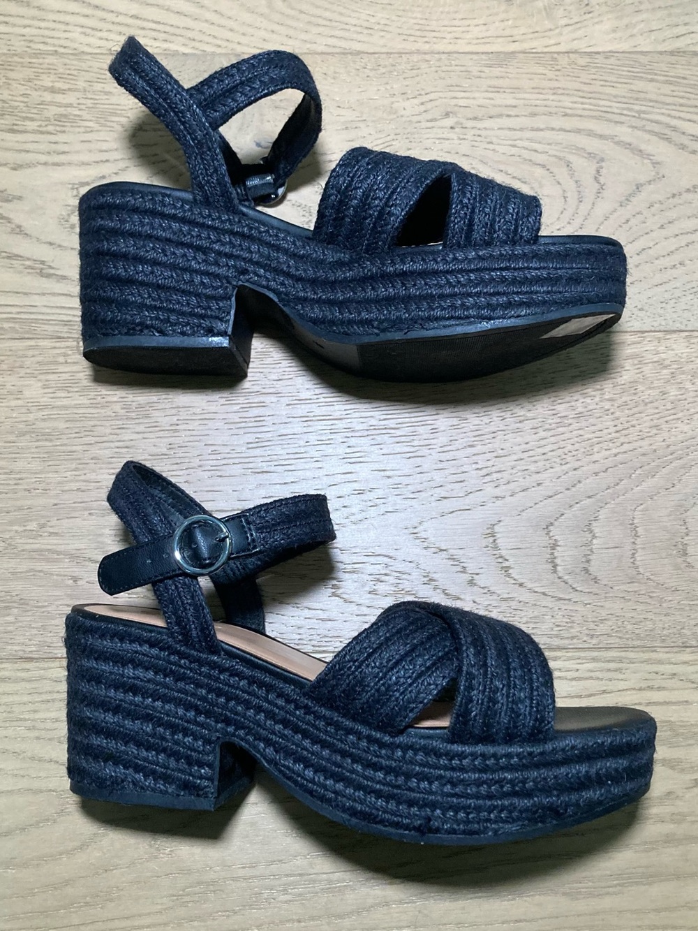Old Navy 🟣 Size 9 Espadrille Cross-Strap Platform Sandals - New Without Box - Picture 6 of 10